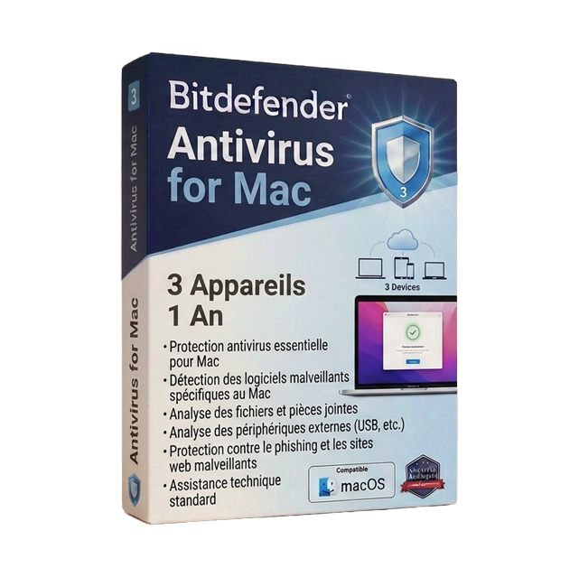 Bitdefender Antivirus for Mac (3 appareils, 1 an)