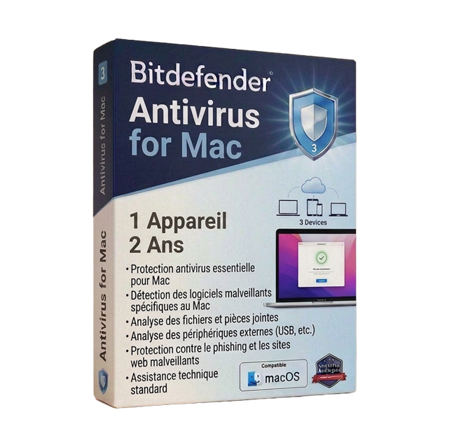 Bitdefender Antivirus for Mac (1 appareil, 2 ans)