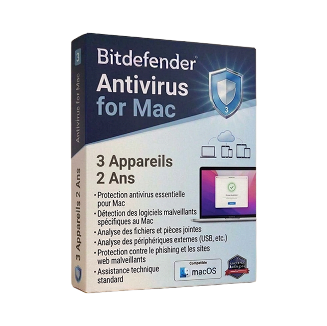 Bitdefender Antivirus for Mac (3 appareils, 2 ans)
