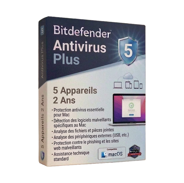 Bitdefender Antivirus Plus - 5 appareils (2ans)