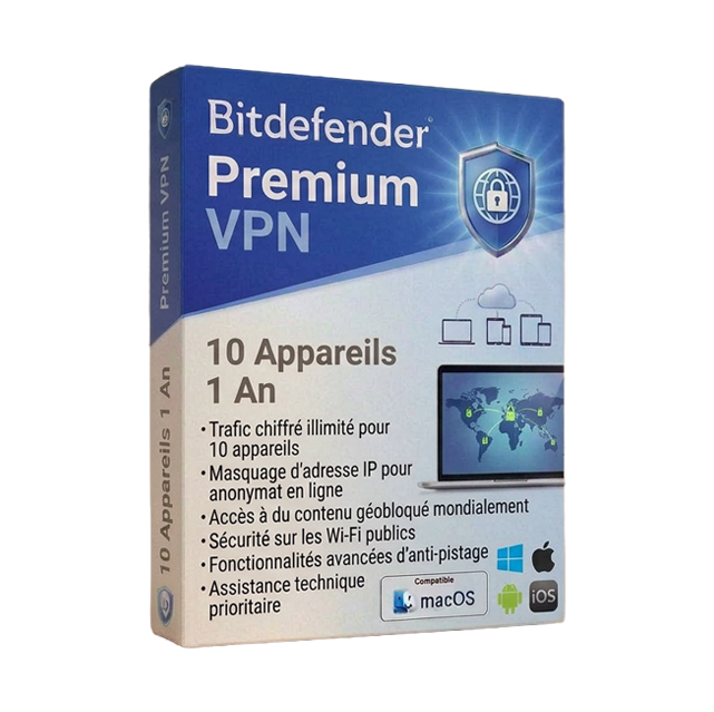 Bitdefender Bitdefender Premium VPN (10 appareils, 1 an)