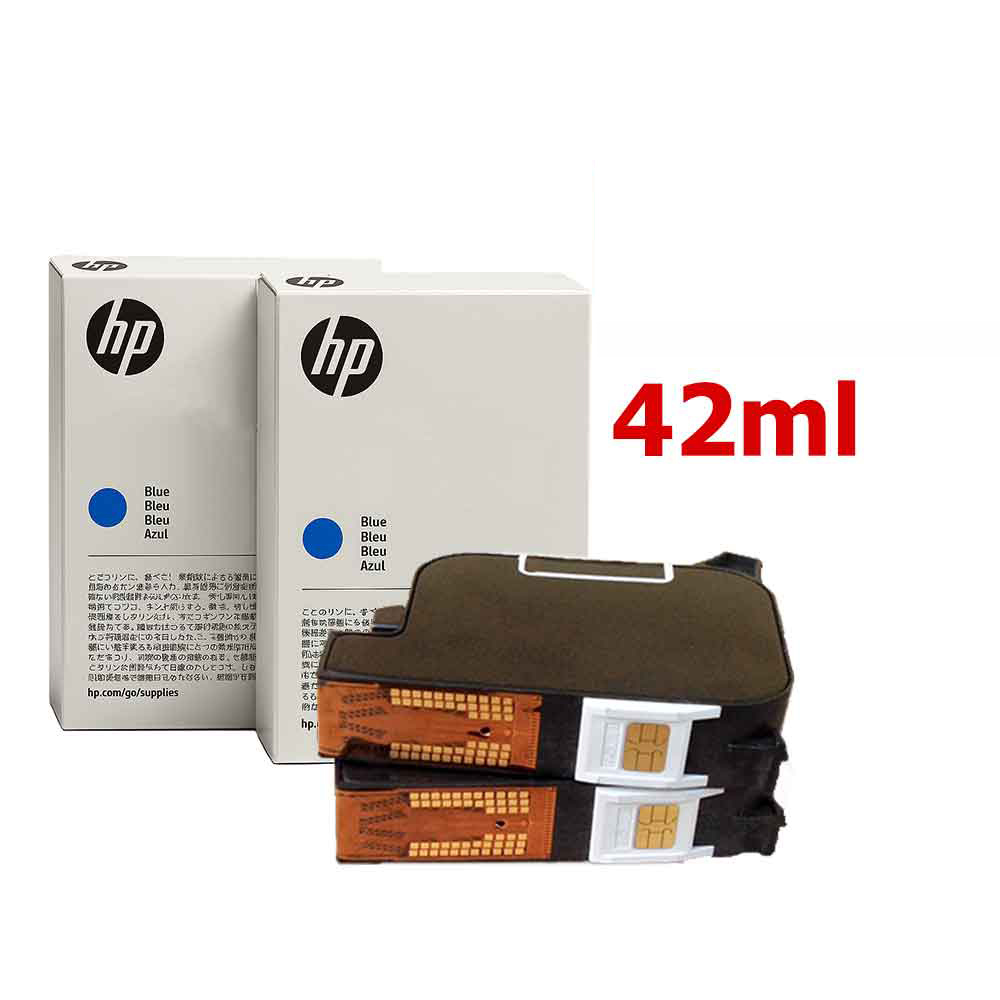 [5852 PLUS] Pack 2 cartouches bleues HP® originales personnalisées pour FRANCOTYP® / DOC'UP® PostBase / FP 30 / FP 45 / FP 65 / FP 85 / FP 850