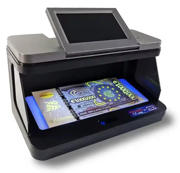 Détecteur portable de faux billets, de chèques, de passeports, de billets de banque, avec loupe à lumière UV MG et filigrane