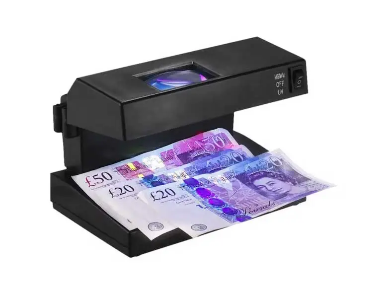 Détecteur portable de faux billets, de chèques, de passeports, de billets de banque, filigrane, avec loupe
