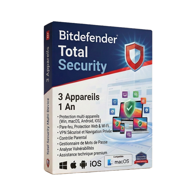 Bitdefender Total Security 3 appareils (1an)