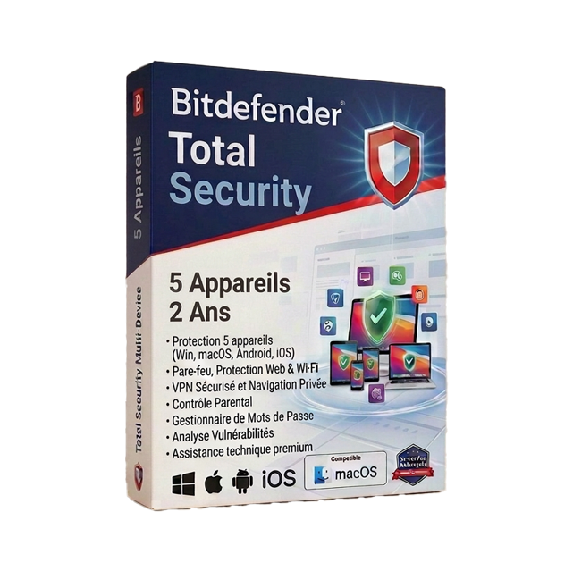 Bitdefender Total Security 5 appareils (2ans)
