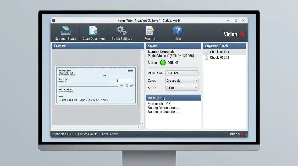 Logiciel de traitement de chèques Check Manager PANINI VISION X