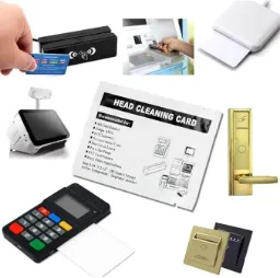 Lot de 50 cartes de nettoyage professionnelles pour serrures de porte d'hôtel, TPE/POS/ATM/distributeurs automatiques